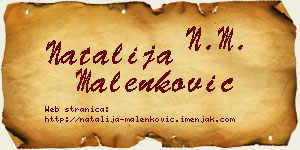 Natalija Malenković vizit kartica